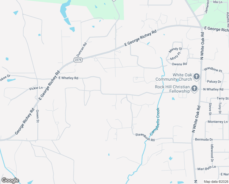 map of restaurants, bars, coffee shops, grocery stores, and more near 818 West Whatley Road in White Oak