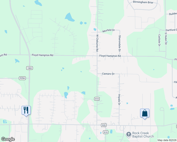 map of restaurants, bars, coffee shops, grocery stores, and more near 1416 West Cleburne Road in Crowley