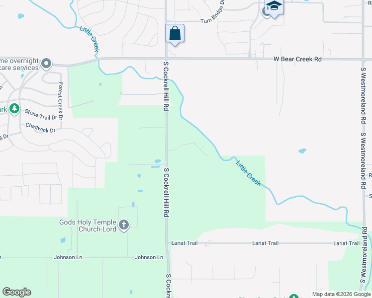 map of restaurants, bars, coffee shops, grocery stores, and more near 204 Split Rock Terrace in Ovilla