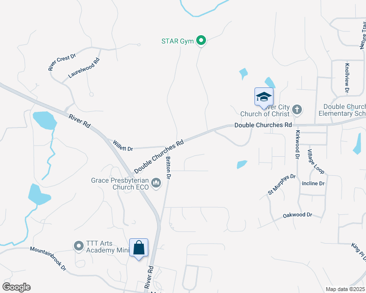 map of restaurants, bars, coffee shops, grocery stores, and more near 332 Double Churches Road in Columbus