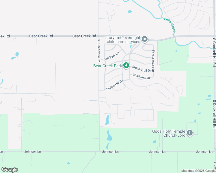 map of restaurants, bars, coffee shops, grocery stores, and more near 15 Willow Lane in Cedar Hill