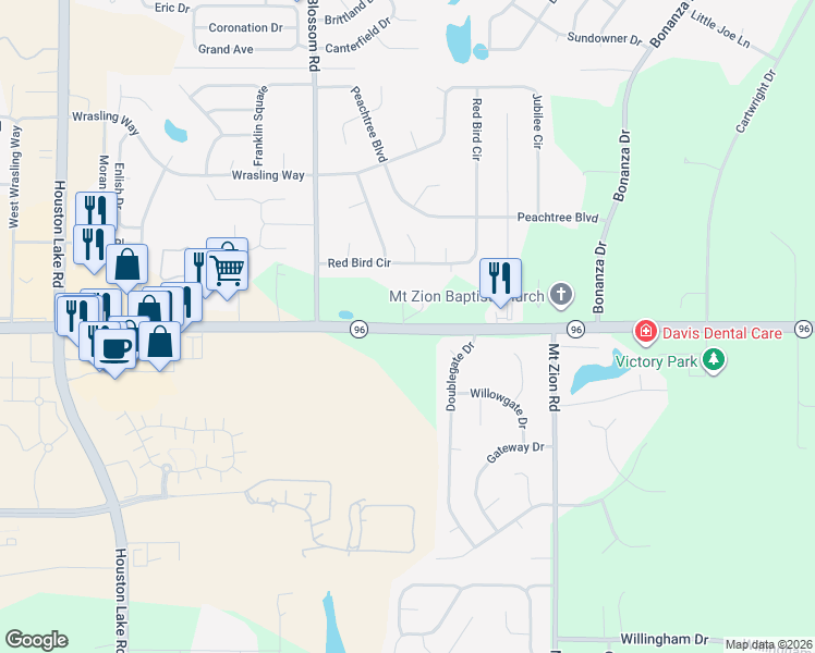 map of restaurants, bars, coffee shops, grocery stores, and more near 631 Highway 96 in Bonaire