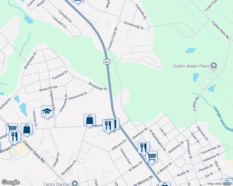 map of restaurants, bars, coffee shops, grocery stores, and more near 1321 North Franklin Street in Dublin
