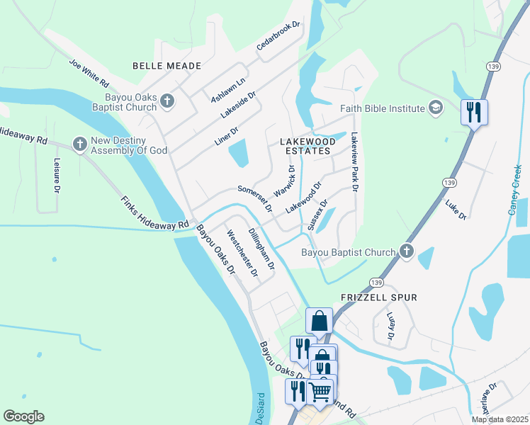 map of restaurants, bars, coffee shops, grocery stores, and more near 304 Somerset Drive in Monroe