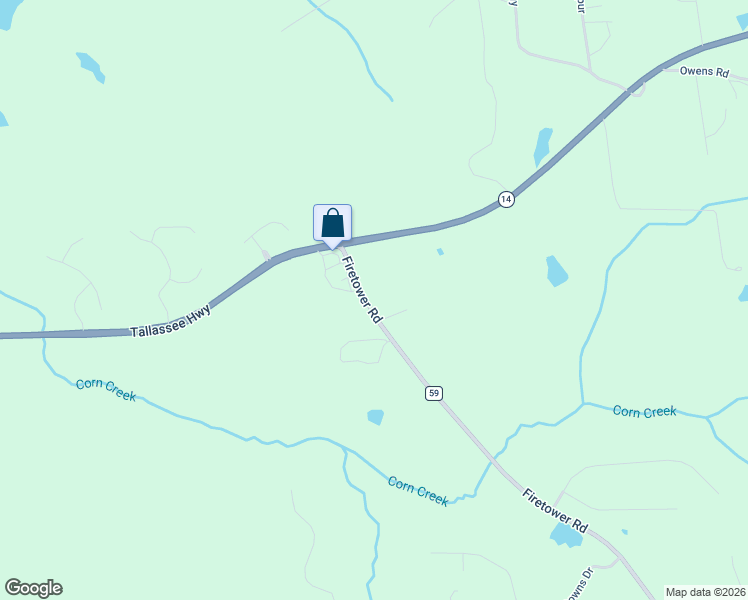 map of restaurants, bars, coffee shops, grocery stores, and more near 161 Firetower Road in Wetumpka