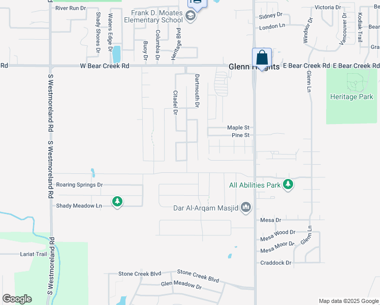 map of restaurants, bars, coffee shops, grocery stores, and more near 1916 Berkley Drive in Glenn Heights