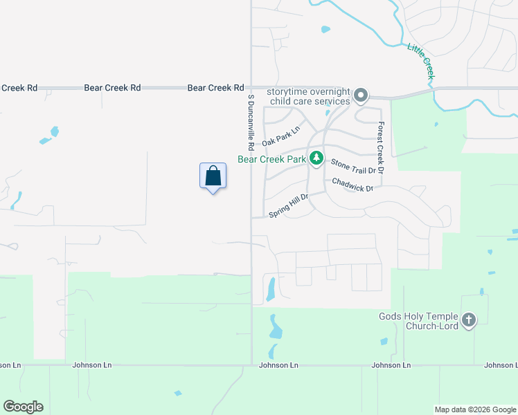 map of restaurants, bars, coffee shops, grocery stores, and more near 15 Willow Lane in Cedar Hill
