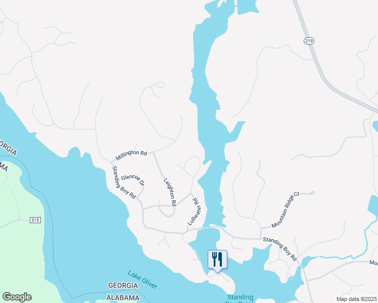 map of restaurants, bars, coffee shops, grocery stores, and more near 7360 Lullwater Road in Columbus