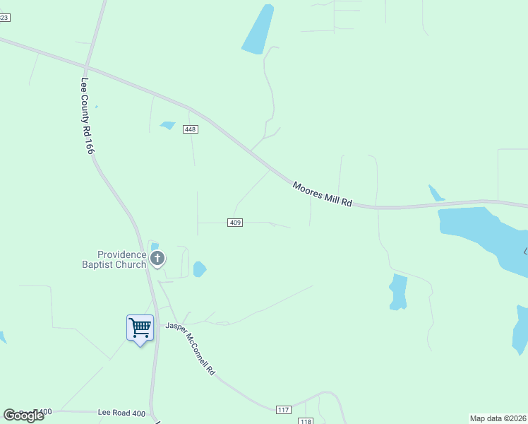 map of restaurants, bars, coffee shops, grocery stores, and more near 279 County Road 409 in Opelika