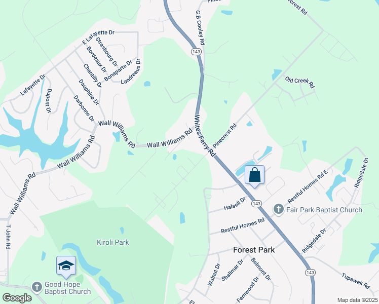 map of restaurants, bars, coffee shops, grocery stores, and more near 4959 Whites Ferry Road in West Monroe