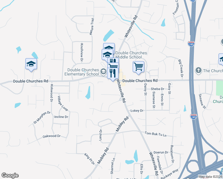 map of restaurants, bars, coffee shops, grocery stores, and more near 1006 Whitesville Walk Drive in Columbus