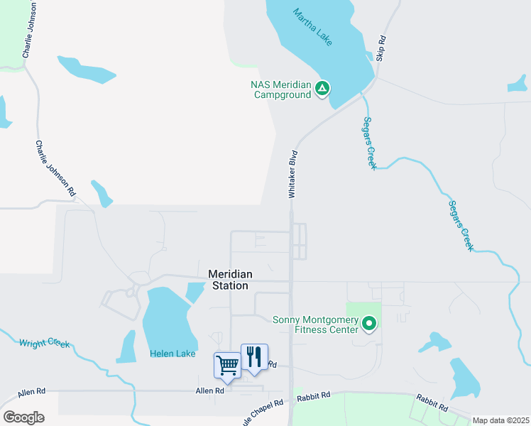map of restaurants, bars, coffee shops, grocery stores, and more near in NAS MERIDIAN