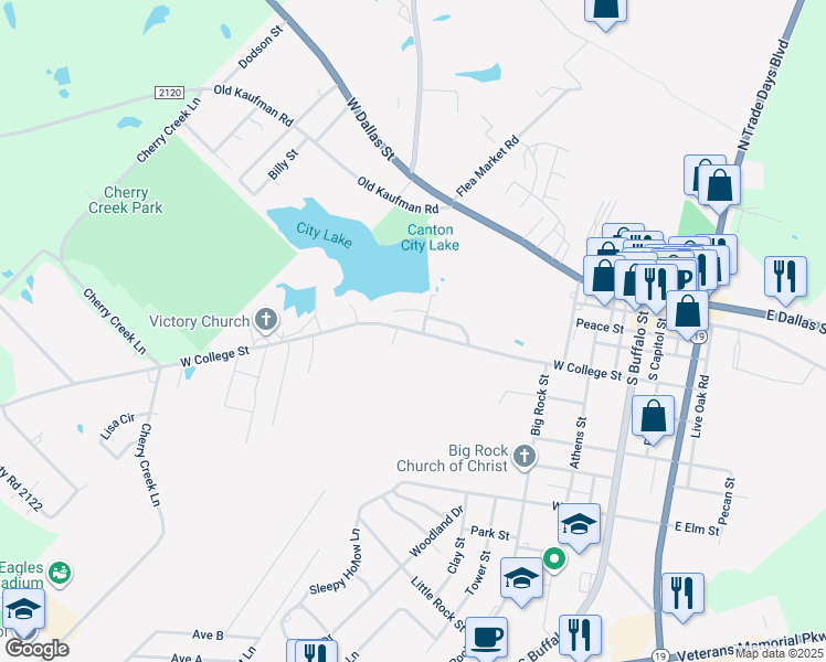map of restaurants, bars, coffee shops, grocery stores, and more near 731 Water Crest Circle in Canton