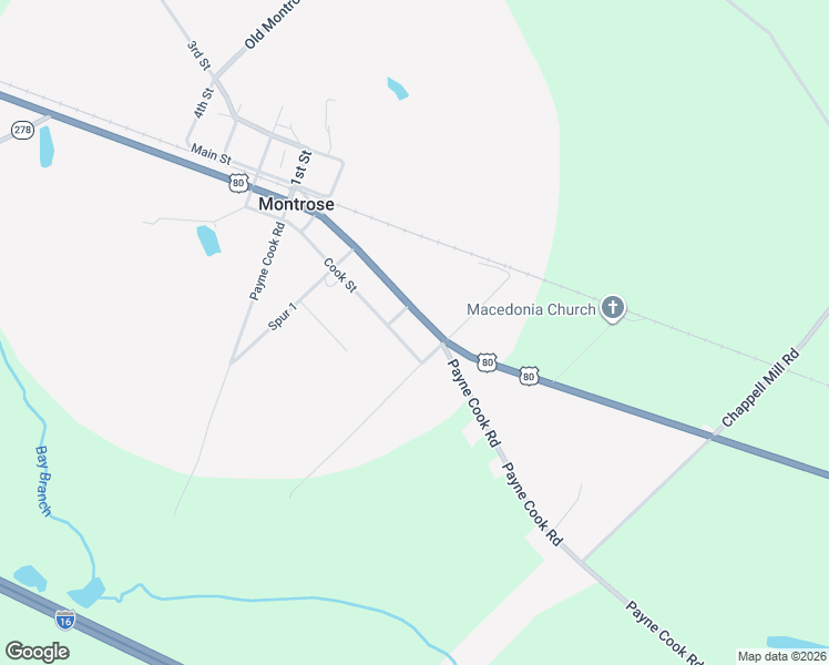 map of restaurants, bars, coffee shops, grocery stores, and more near 4252 U.S. 80 in Montrose