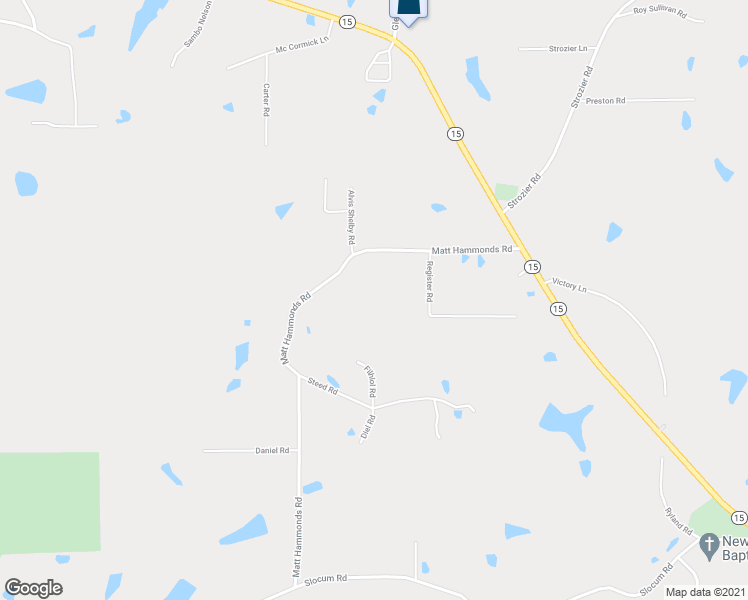 map of restaurants, bars, coffee shops, grocery stores, and more near 275 Matt Hammonds Road in Calhoun