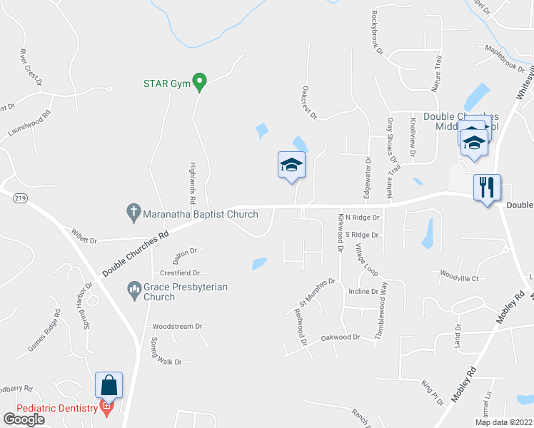 map of restaurants, bars, coffee shops, grocery stores, and more near 636 Double Churches Road in Columbus