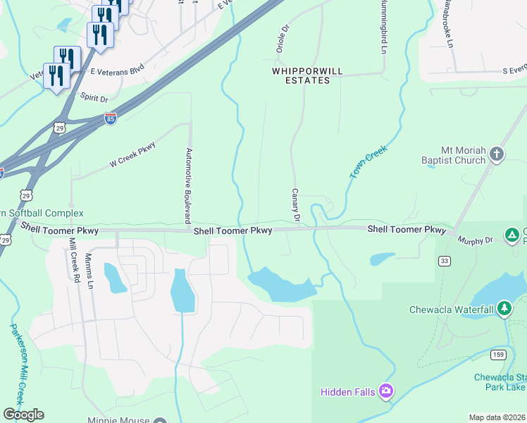 map of restaurants, bars, coffee shops, grocery stores, and more near 2180 Canary Drive in Auburn