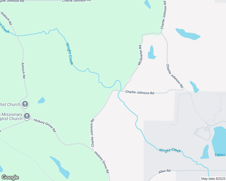 map of restaurants, bars, coffee shops, grocery stores, and more near Charlie Johnson Road in Lauderdale County