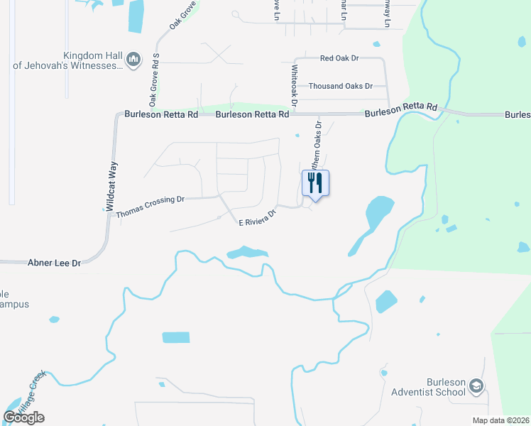 map of restaurants, bars, coffee shops, grocery stores, and more near 956 Merion Drive in Burleson