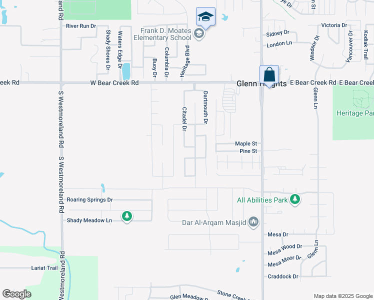 map of restaurants, bars, coffee shops, grocery stores, and more near 238 Stanford Drive in Glenn Heights