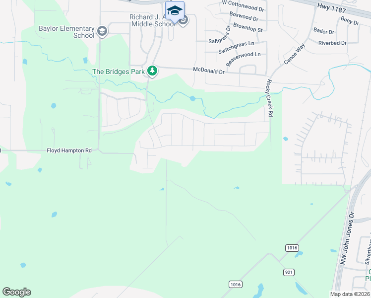 map of restaurants, bars, coffee shops, grocery stores, and more near 1701 Conley Lane in Crowley
