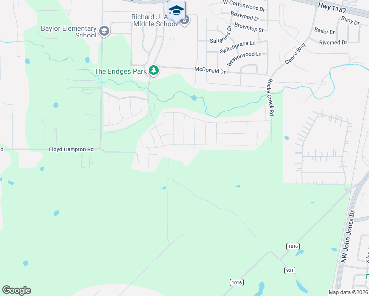 map of restaurants, bars, coffee shops, grocery stores, and more near 1701 Conley Lane in Crowley