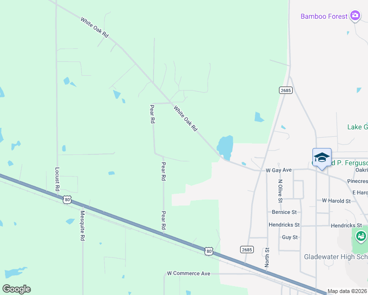 map of restaurants, bars, coffee shops, grocery stores, and more near 504 Pear Road in Big Sandy