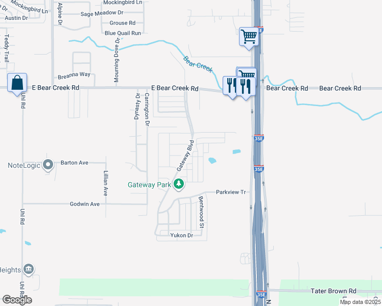 map of restaurants, bars, coffee shops, grocery stores, and more near 1201 Reagen Drive in Glenn Heights