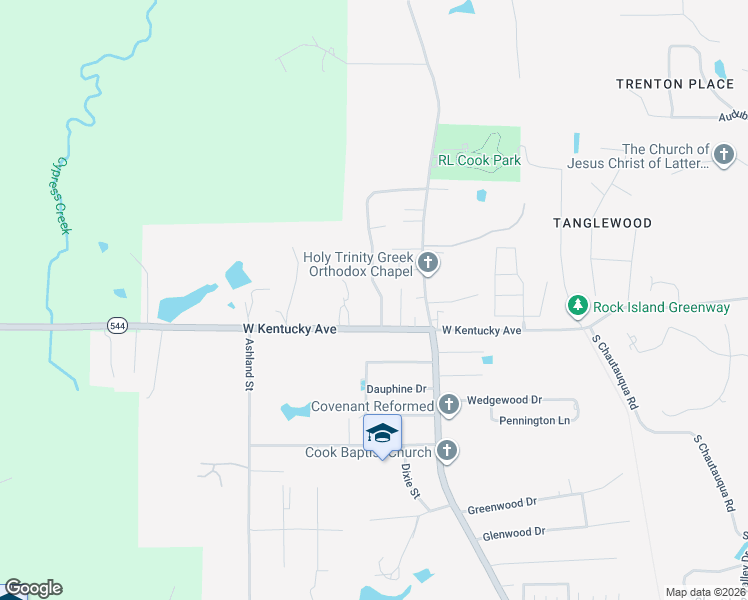 map of restaurants, bars, coffee shops, grocery stores, and more near 2407 Arcadia Drive in Ruston