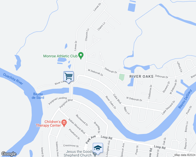 map of restaurants, bars, coffee shops, grocery stores, and more near 3811 Morrison Drive in Monroe
