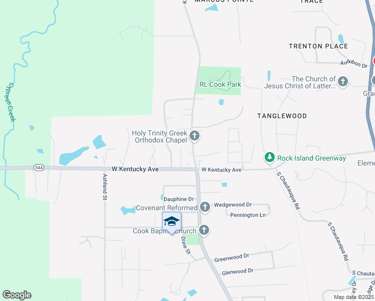 map of restaurants, bars, coffee shops, grocery stores, and more near 2501 Kavanaugh Road in Ruston