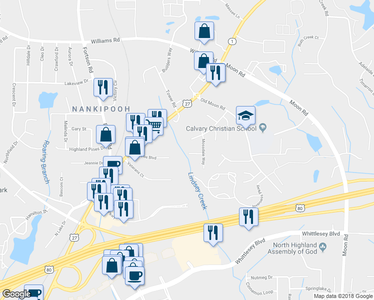 map of restaurants, bars, coffee shops, grocery stores, and more near 5 Libby Court in Columbus