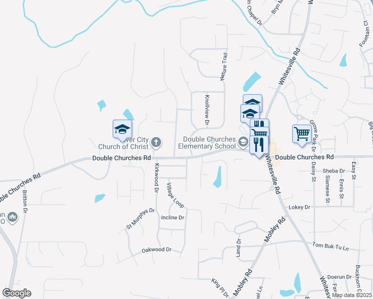 map of restaurants, bars, coffee shops, grocery stores, and more near 7508 Nature Trail in Columbus