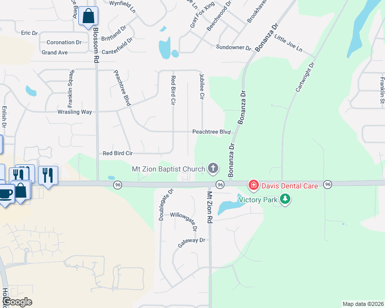 map of restaurants, bars, coffee shops, grocery stores, and more near 111 South Hiley Court in Bonaire