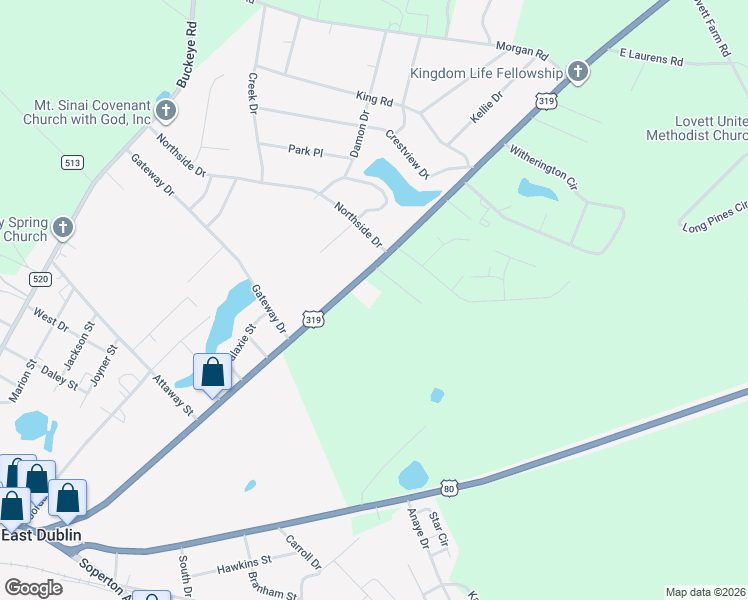 map of restaurants, bars, coffee shops, grocery stores, and more near 709 Wrightsville Avenue in Dublin