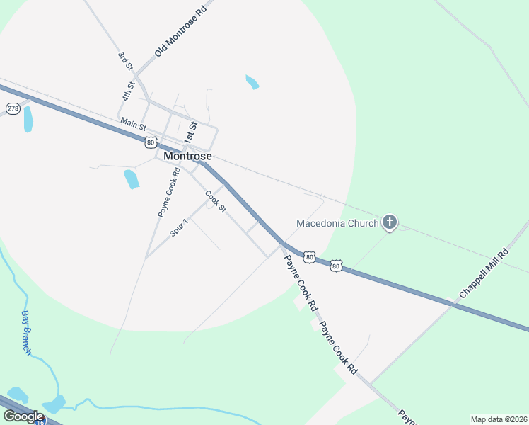 map of restaurants, bars, coffee shops, grocery stores, and more near 4252 U.S. 80 in Montrose