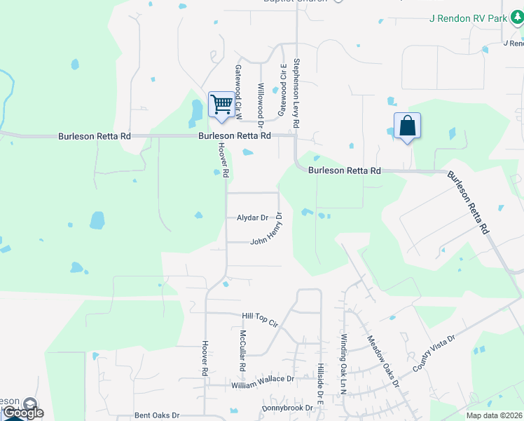 map of restaurants, bars, coffee shops, grocery stores, and more near 4450 Northern Dancer Drive in Burleson