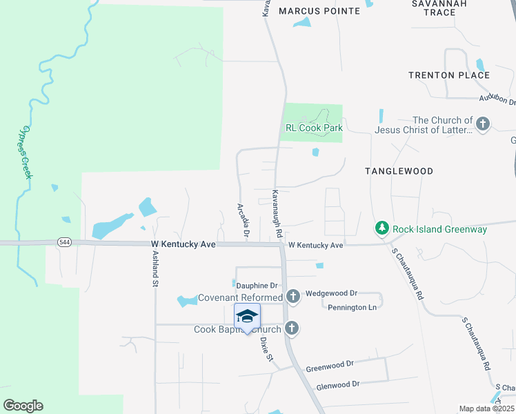 map of restaurants, bars, coffee shops, grocery stores, and more near 2501-2557 Kavanaugh Road in Ruston