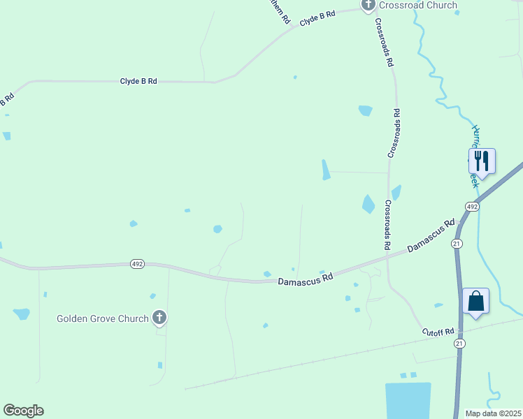 map of restaurants, bars, coffee shops, grocery stores, and more near 4498-4920 Damascus Road in Walnut Grove