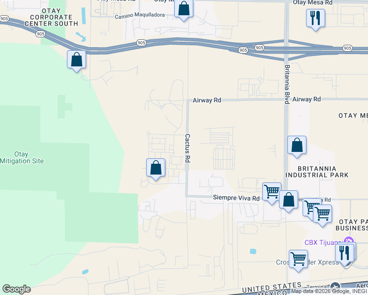 map of restaurants, bars, coffee shops, grocery stores, and more near 2177 Cactus Road in San Diego