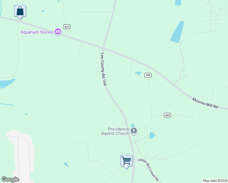 map of restaurants, bars, coffee shops, grocery stores, and more near 2045-2915 County Road 166 in Opelika