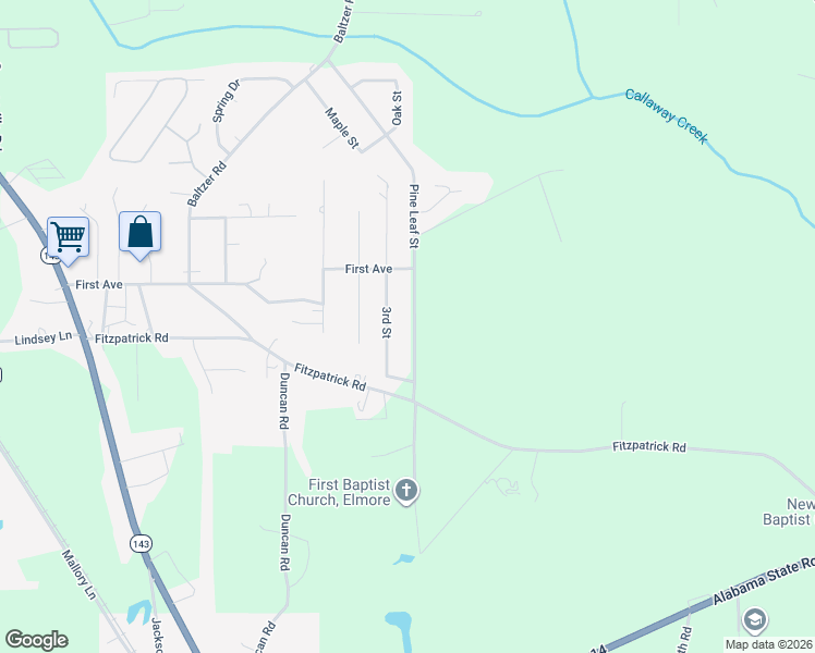 map of restaurants, bars, coffee shops, grocery stores, and more near 42-300 Pine Leaf Street in Wetumpka