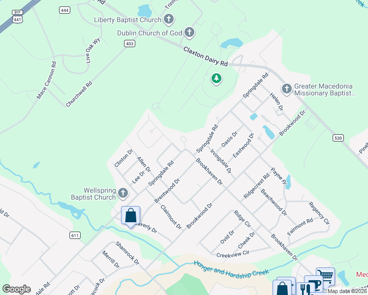 map of restaurants, bars, coffee shops, grocery stores, and more near 104 Westchester Drive in Dublin