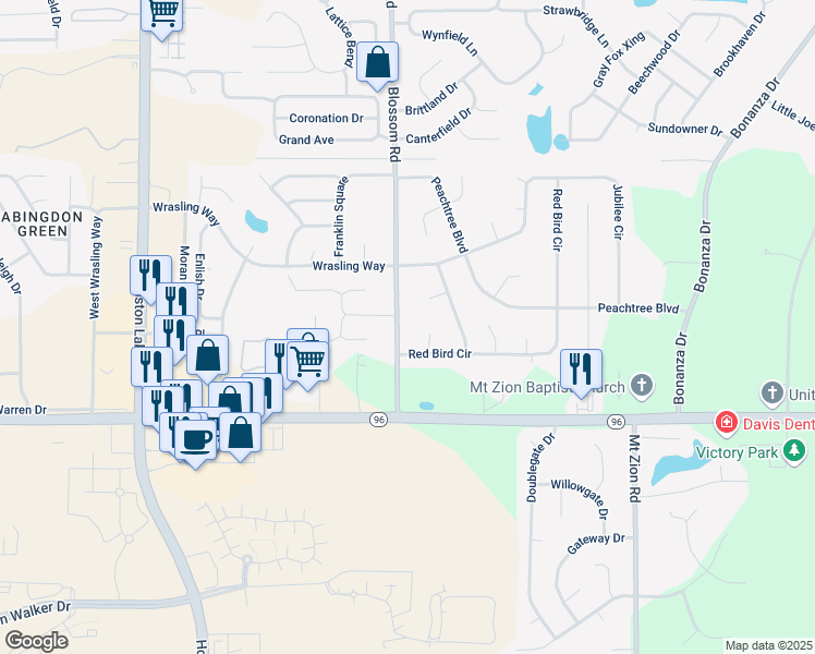 map of restaurants, bars, coffee shops, grocery stores, and more near 347 Peach Blossom Road in Bonaire
