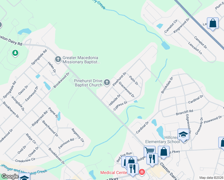 map of restaurants, bars, coffee shops, grocery stores, and more near 107 Hillside Court in Dublin