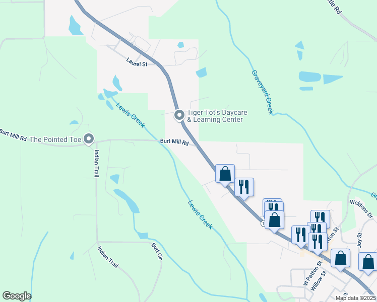 map of restaurants, bars, coffee shops, grocery stores, and more near 1628 Gilmer Avenue in Tallassee