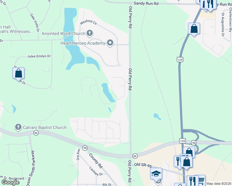 map of restaurants, bars, coffee shops, grocery stores, and more near 404 Arlington Falls Court in Bonaire