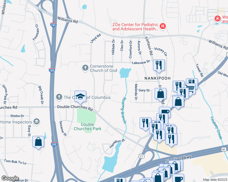 map of restaurants, bars, coffee shops, grocery stores, and more near 9 Northfield Court in Columbus