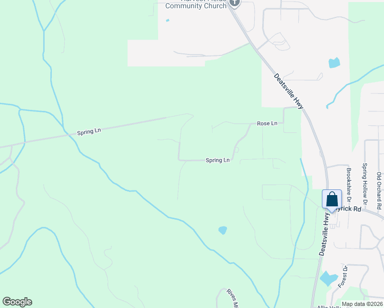 map of restaurants, bars, coffee shops, grocery stores, and more near 396 Spring Lane in Deatsville