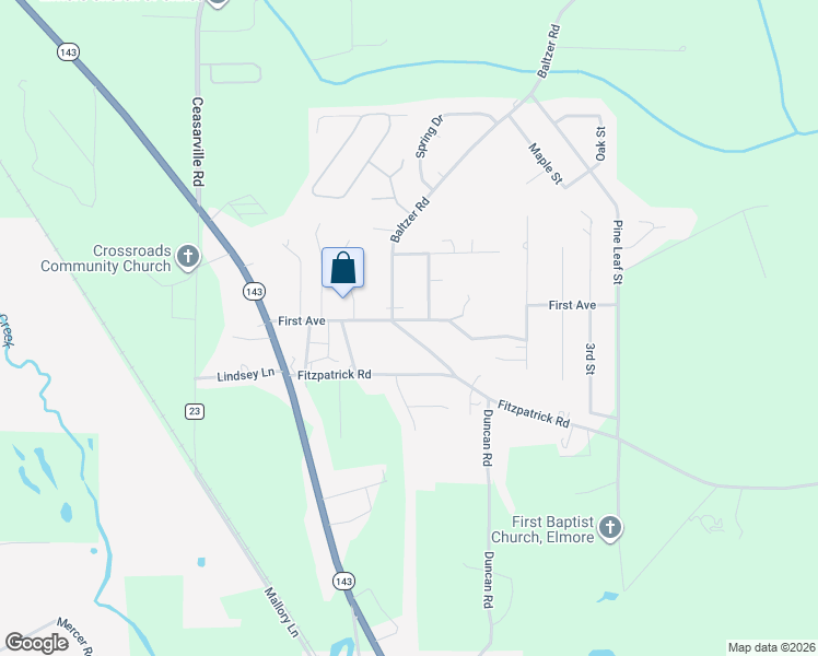 map of restaurants, bars, coffee shops, grocery stores, and more near 228 Baltzer Road in Wetumpka